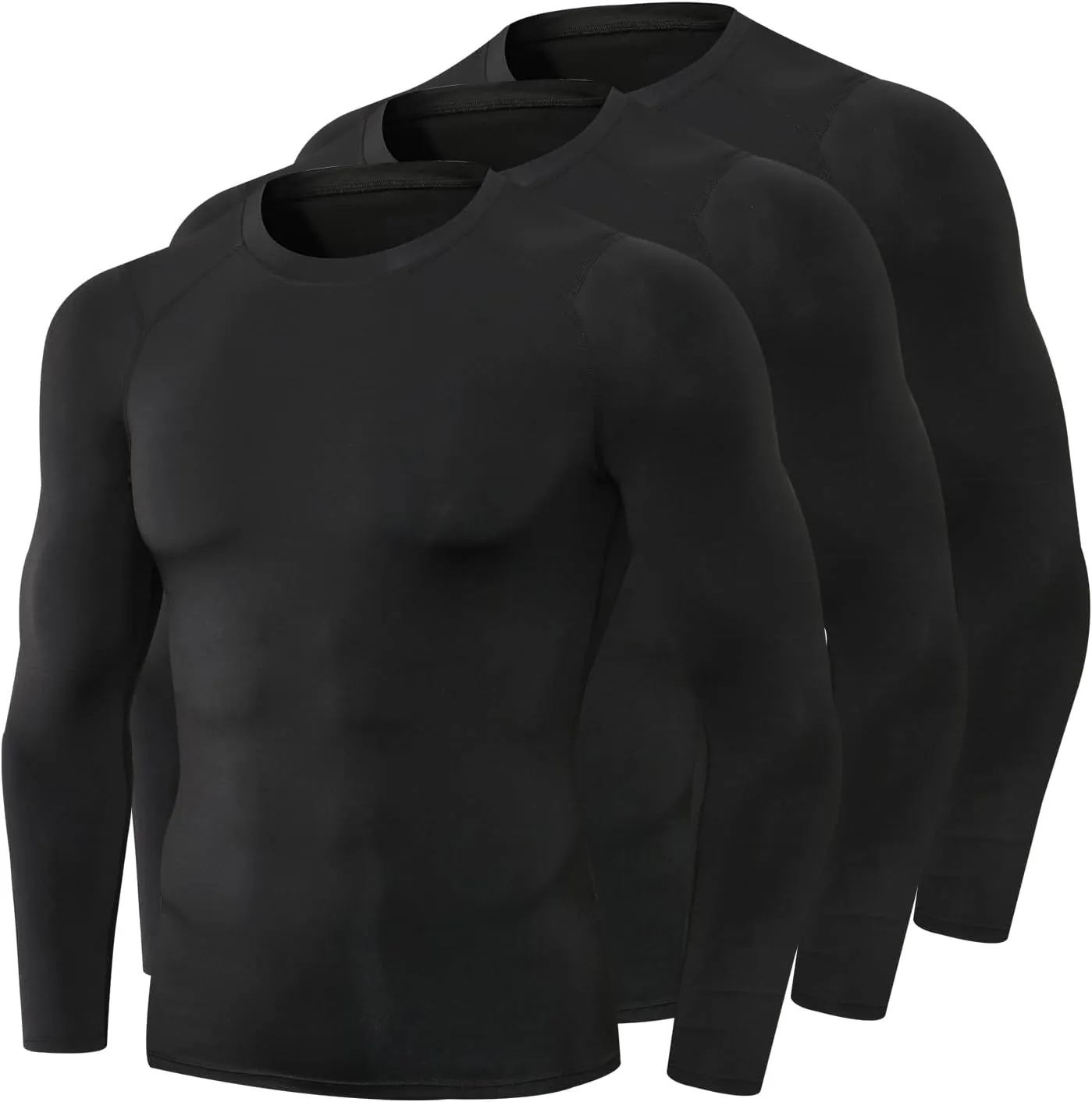 1/3 Pack Men's Compression Shirts Long Sleeve Athletic Workout Base Layer Quick Dry Fit Basketball Football Tops Undershirts