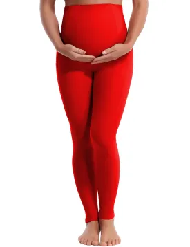 26" Side Pockets Maternity Running Pants scarlet_Running