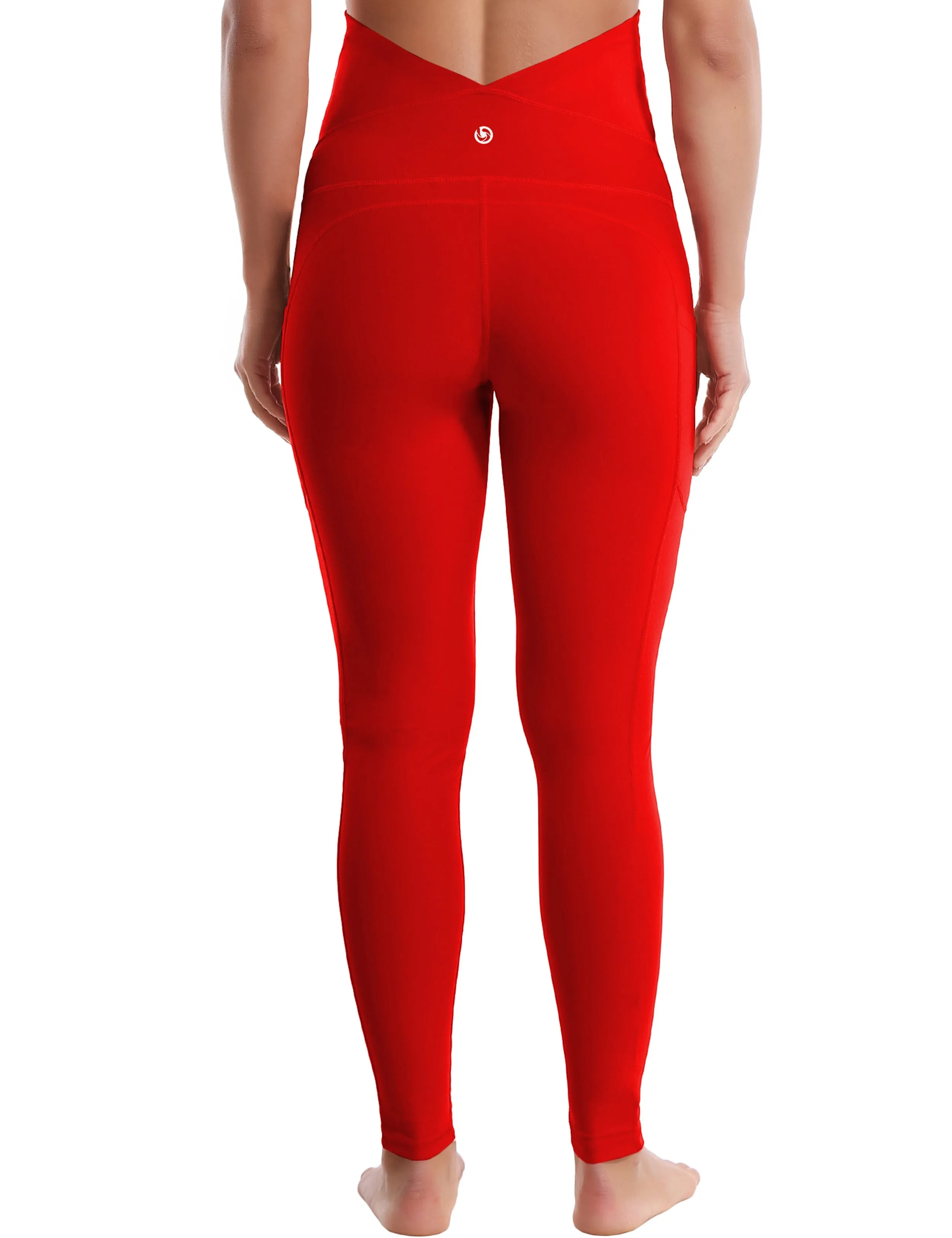 26" Side Pockets Maternity Running Pants scarlet_Running
