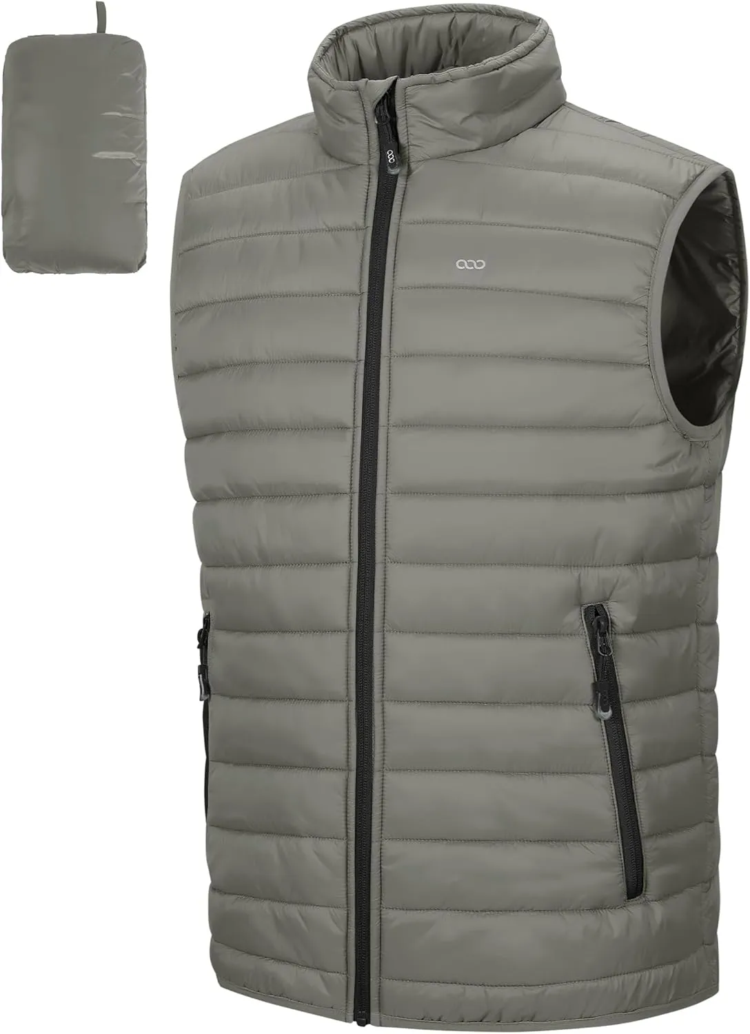 33,000ft Men's Lightweight Packable Insulated Puffer Vest Outerwear, Warm Winter Sleeveless Jacket for Golf Running