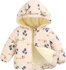 6M-5Y Girls Padded Parka Baby Winter Cartoon Windproof Coat Boys Bear Ears Outerwear Warm Jacket Thermal Coat