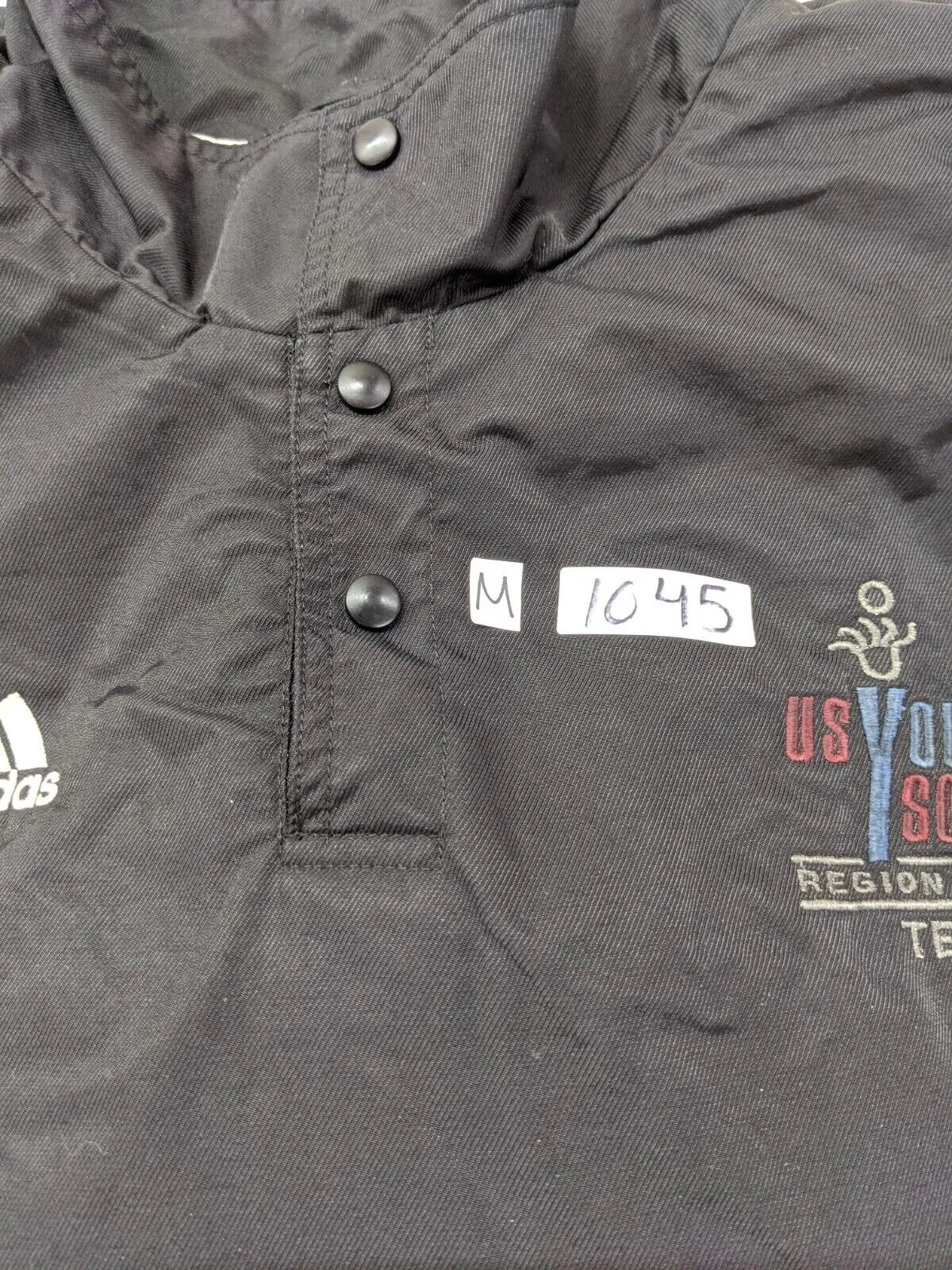 Adidas Men's Windbreaker Pullover Sweatshirt Lightweight Athletic Black Size XL