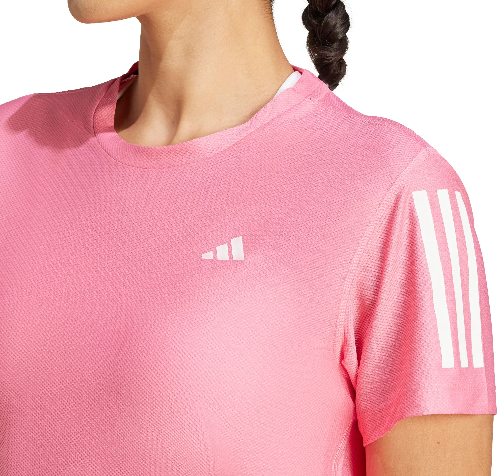 adidas Own The Run Short Sleeve Womens Running Top - Pink