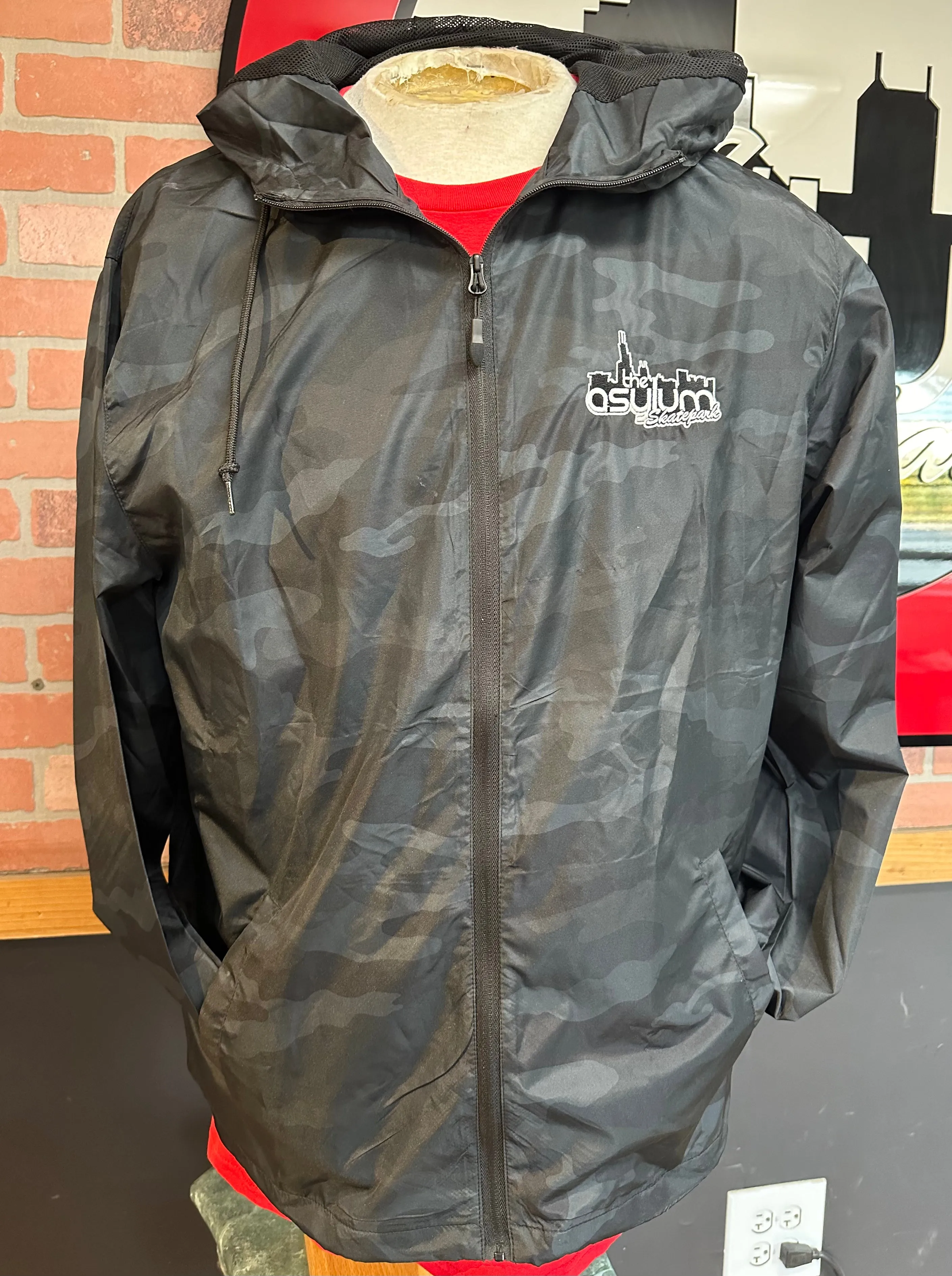 Asylum Black and Blue Camo Windbreaker