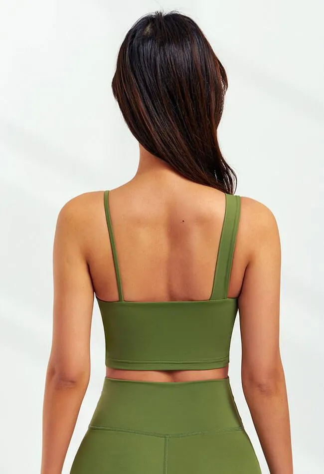 Asymmetrical Shoulder Backless Sports Bra - Selma