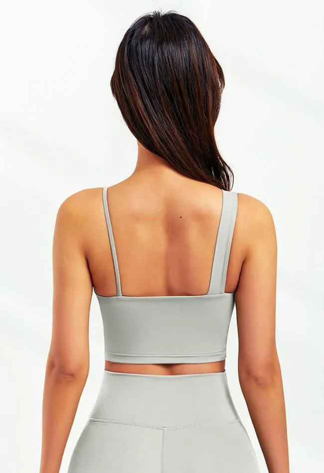 Asymmetrical Shoulder Backless Sports Bra - Selma
