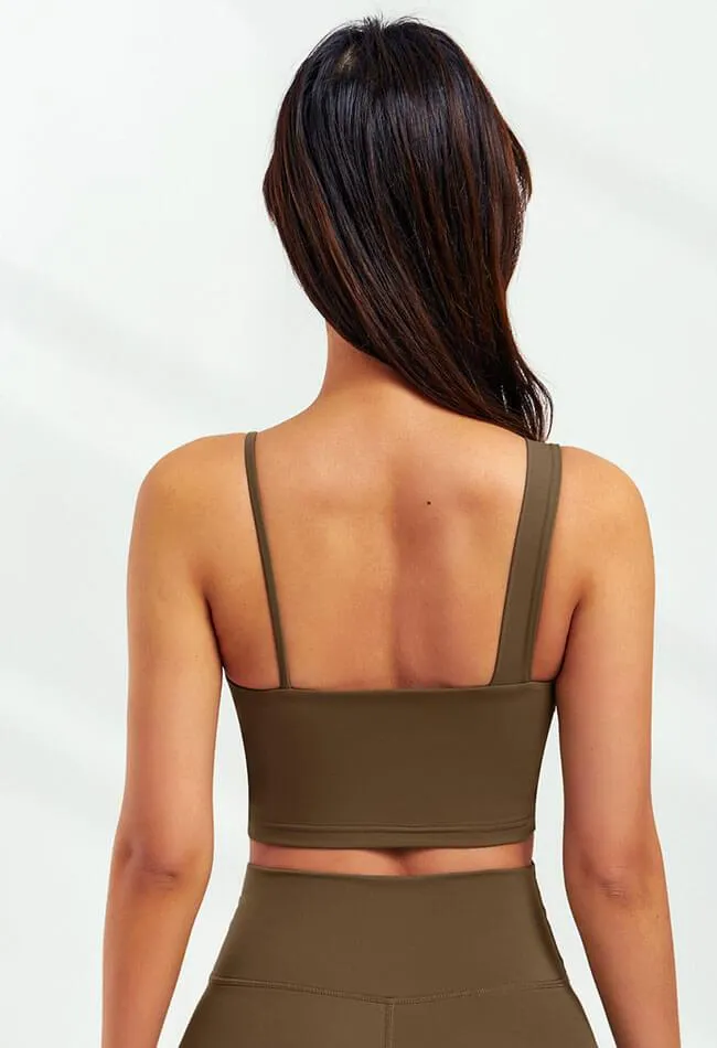 Asymmetrical Shoulder Backless Sports Bra - Selma
