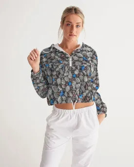 Beachcomber's Paradise (Petoskey/Leland Blue/Agates) Women's Cropped Windbreaker