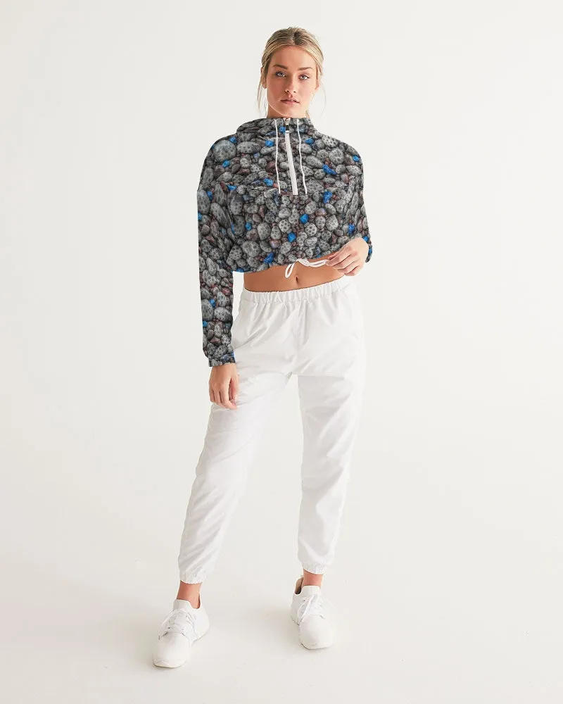 Beachcomber's Paradise (Petoskey/Leland Blue/Agates) Women's Cropped Windbreaker