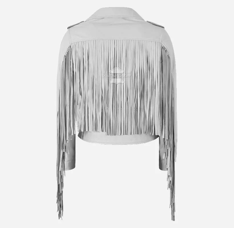 Brando Ladies Fringes Biker Jacket Long Fringes Biker Style Jacket