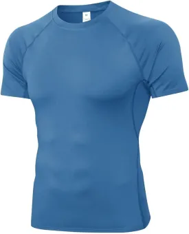 Compression Shirt Men Short Sleeve Cool Dry Workout Gym T-Shirt Breathable Athletic Sports Undershirts Running Tops
