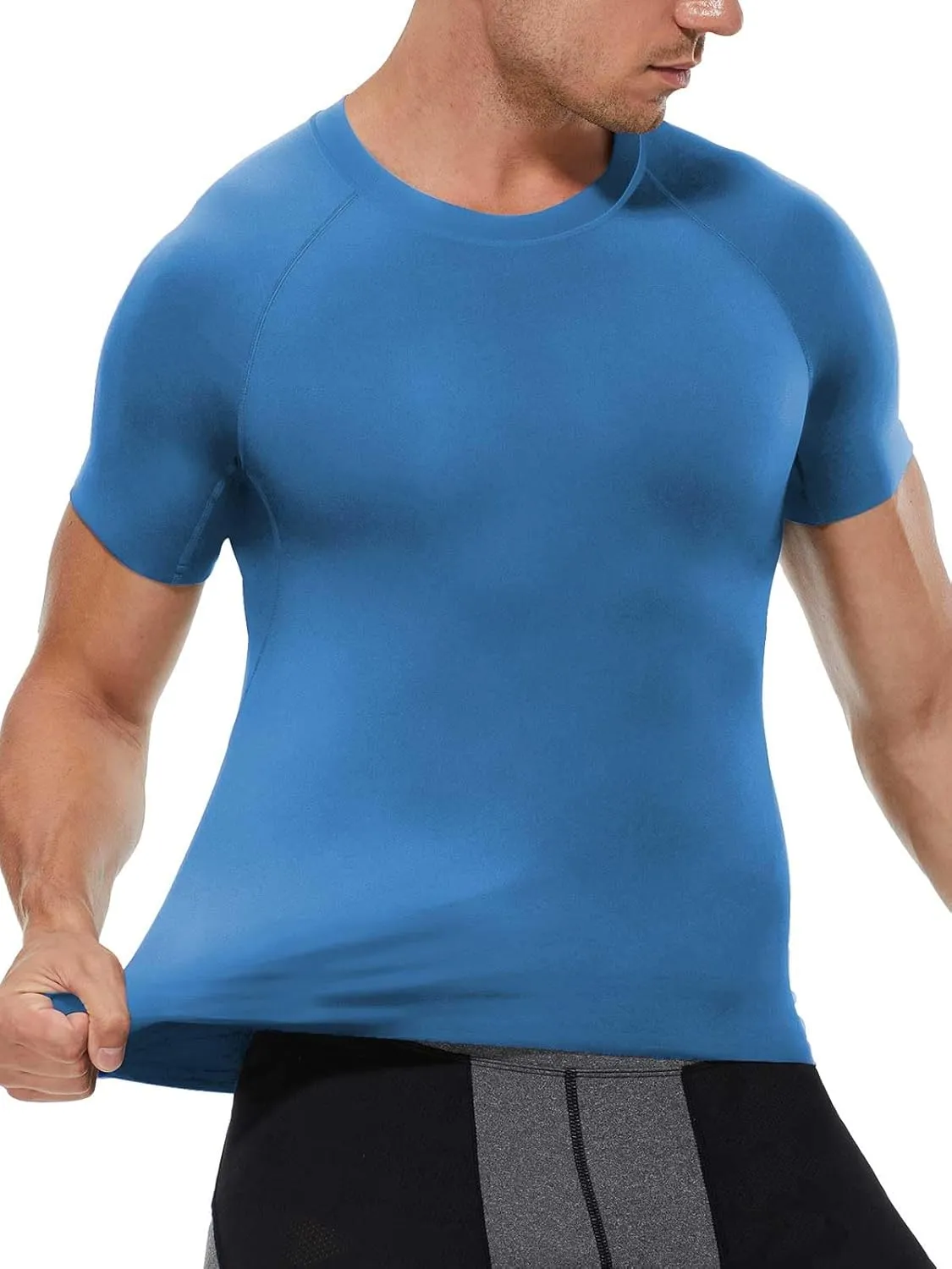 Compression Shirt Men Short Sleeve Cool Dry Workout Gym T-Shirt Breathable Athletic Sports Undershirts Running Tops