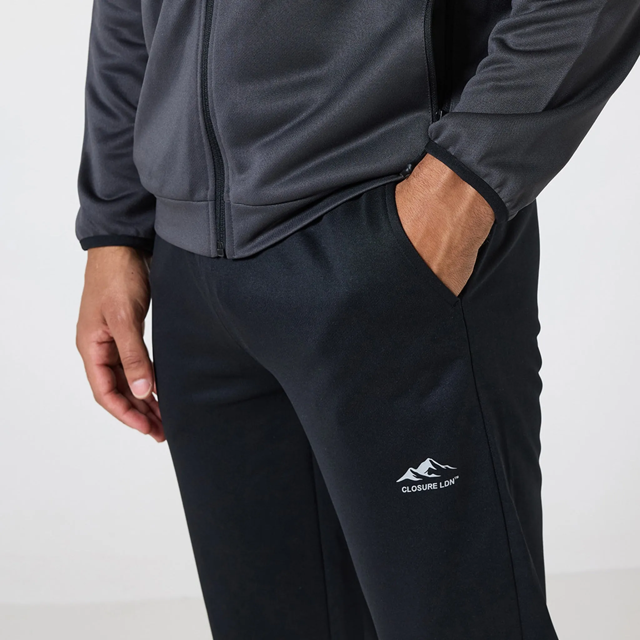 Cut & Sew Tracksuit | Mid Grey Black