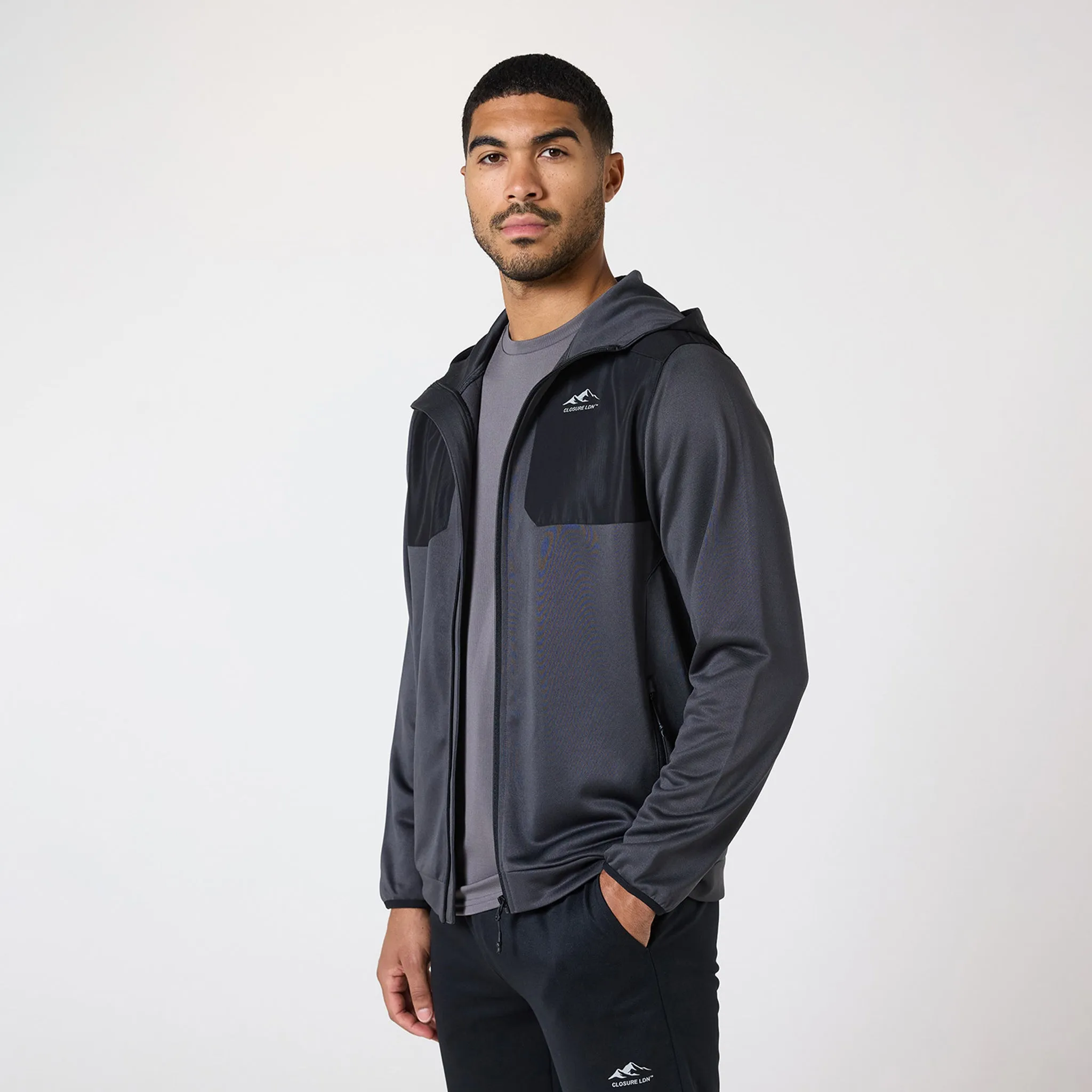 Cut & Sew Tracksuit | Mid Grey Black