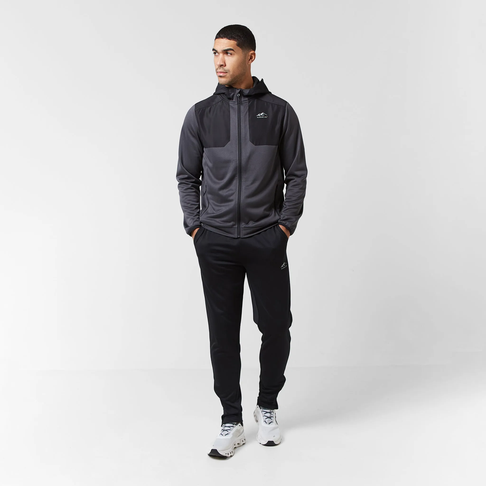 Cut & Sew Tracksuit | Mid Grey Black