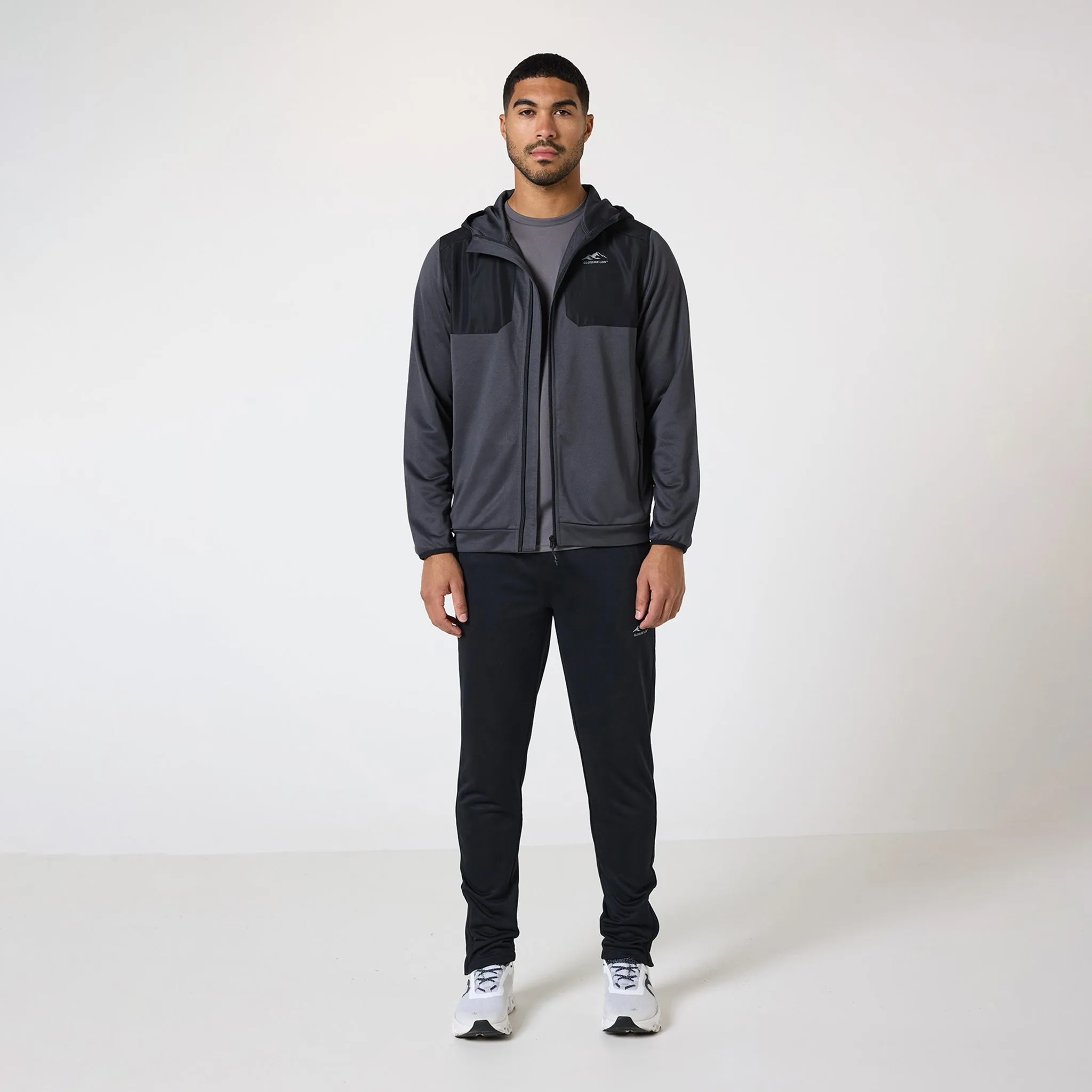 Cut & Sew Tracksuit | Mid Grey Black