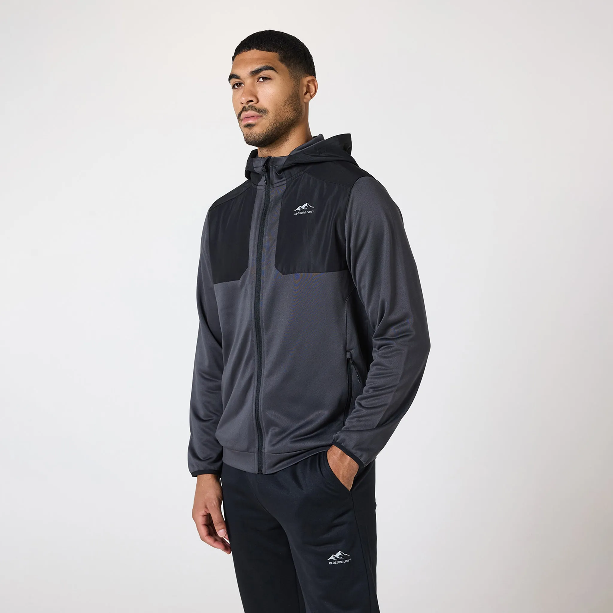 Cut & Sew Tracksuit | Mid Grey Black