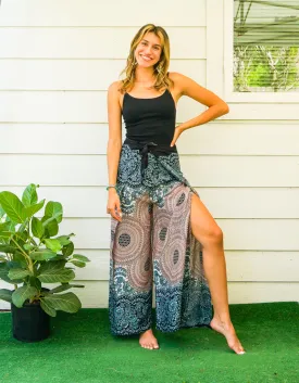 Dusky Mandala Palazzo Wrap Pants