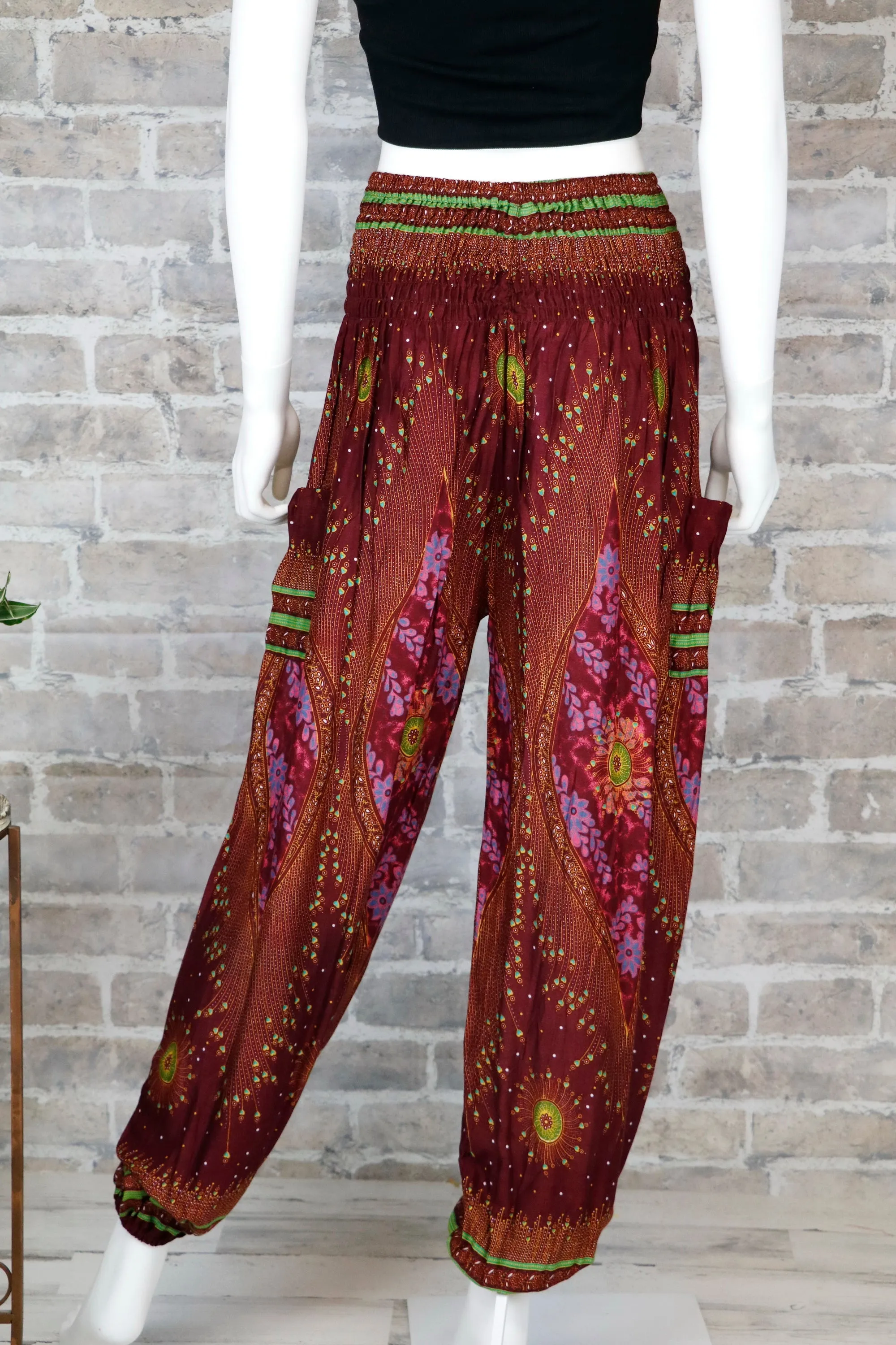 Harem Pants Women Bohemian Yoga Pants Peacock Medival pants