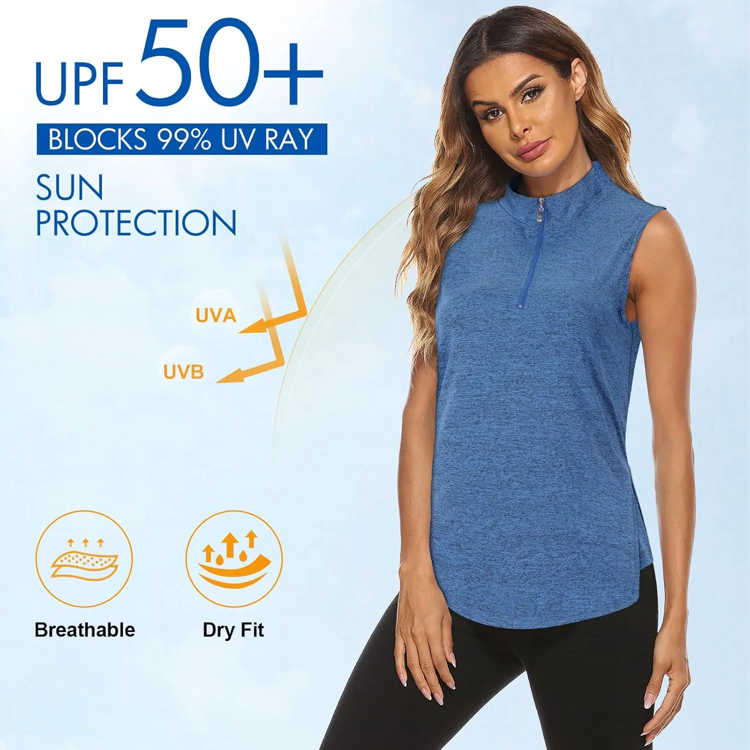 Koscacy Womens Golf Shirts Tank Tops for Women 2025 Loose Fit Sleeveless with Collar Yoga Athletic Running Shirts