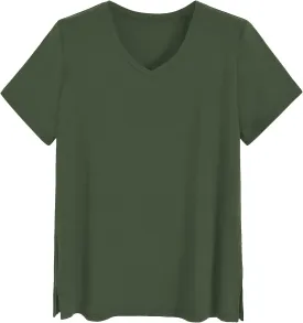 Latuza Women's Viscose Sleep T-Shirt V-Neck Pajamas Top