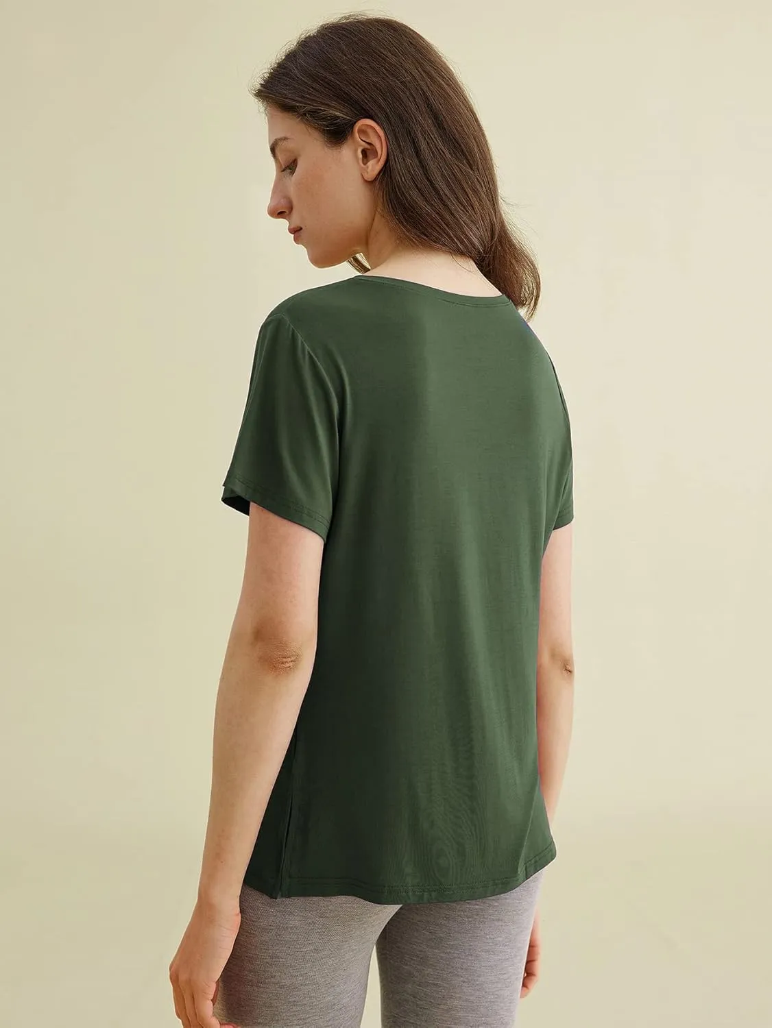 Latuza Women's Viscose Sleep T-Shirt V-Neck Pajamas Top