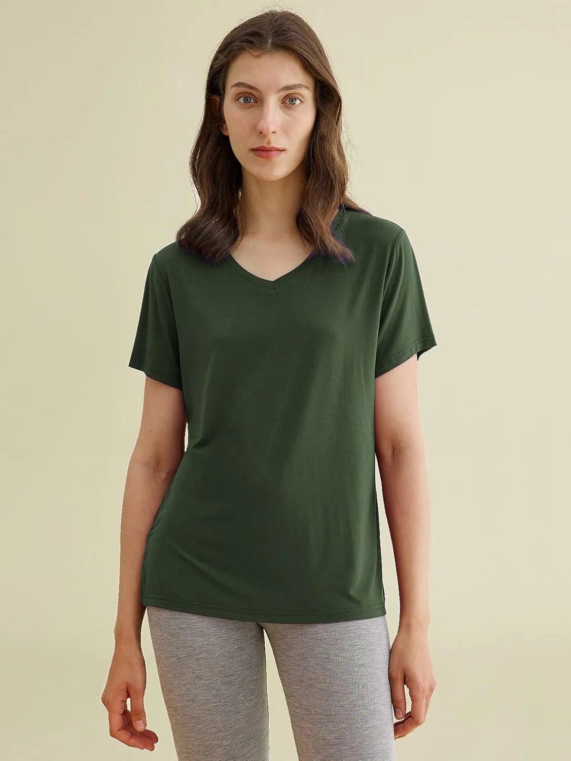 Latuza Women's Viscose Sleep T-Shirt V-Neck Pajamas Top