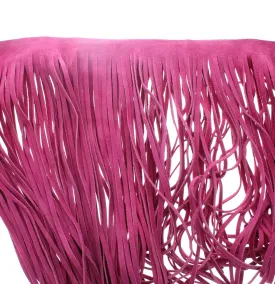 Leather Fringe Fuscia , 10 inch length with 1/2" bias at the top,, Sold by the Foot