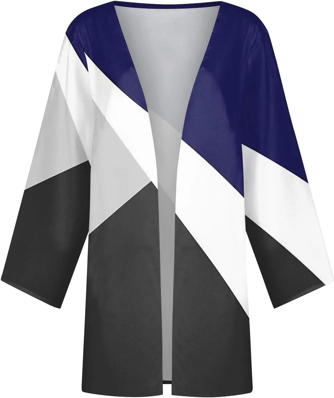 Long Sleeve Kimono for Womens Retro Print Casual Duster Blouse Tops Coat 3/4 Sleeve Jackets Lightweight Cardigans