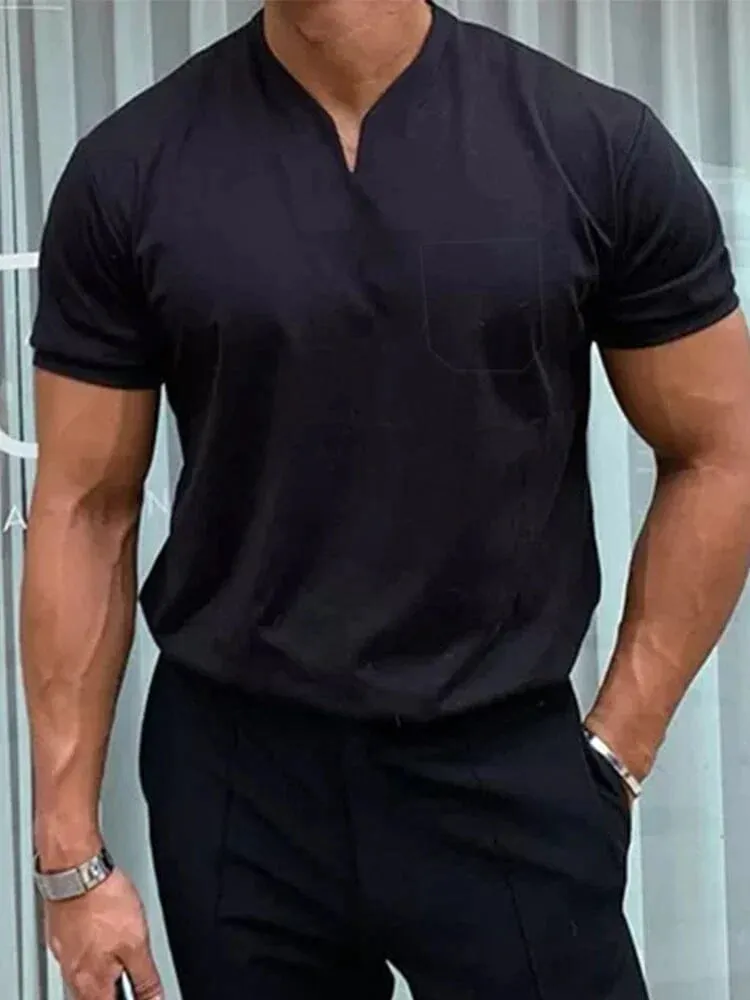 Loose V Neck Short Sleeves T-Shirt
