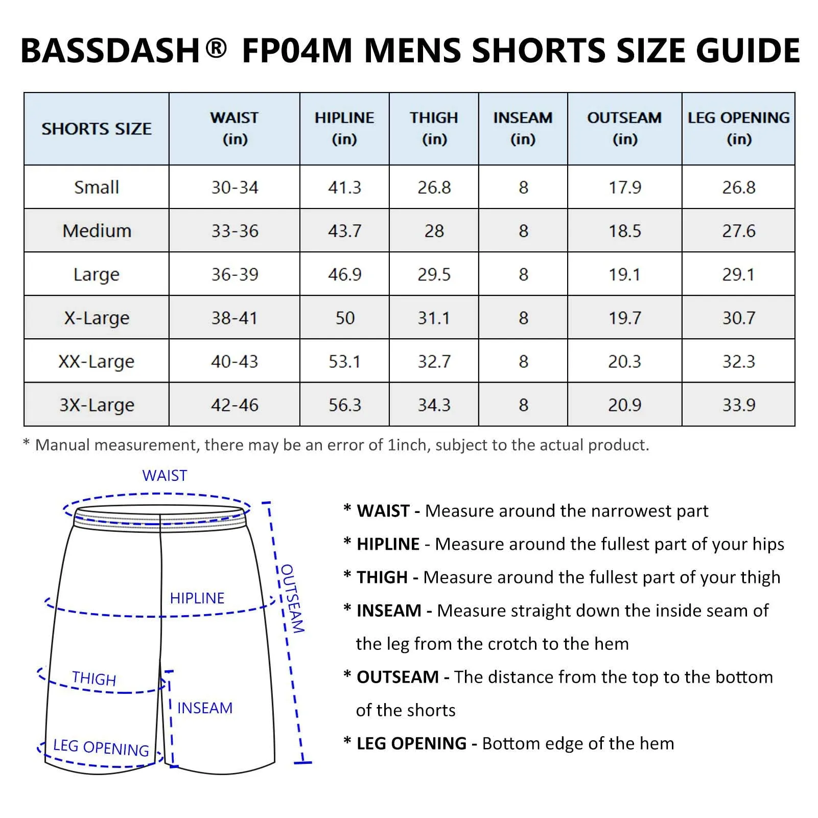 Men's 8in Quick Dry UPF 50  Water Shorts FP04M
