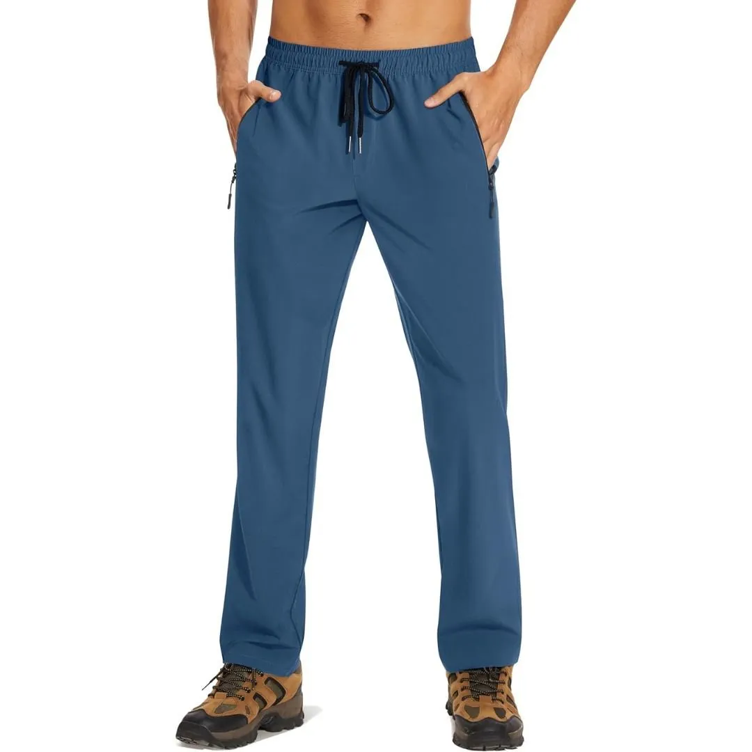 Mens Casual Pants Lightweight Quick Dry Water Resistant Joggers with Pockets