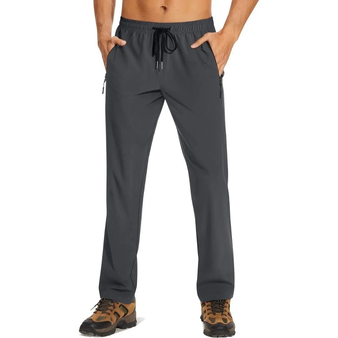 Mens Casual Pants Lightweight Quick Dry Water Resistant Joggers with Pockets