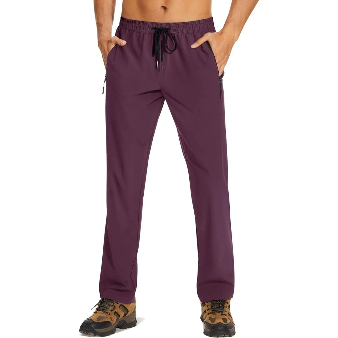 Mens Casual Pants Lightweight Quick Dry Water Resistant Joggers with Pockets