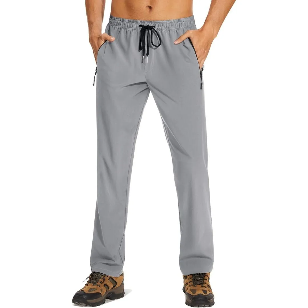 Mens Casual Pants Lightweight Quick Dry Water Resistant Joggers with Pockets