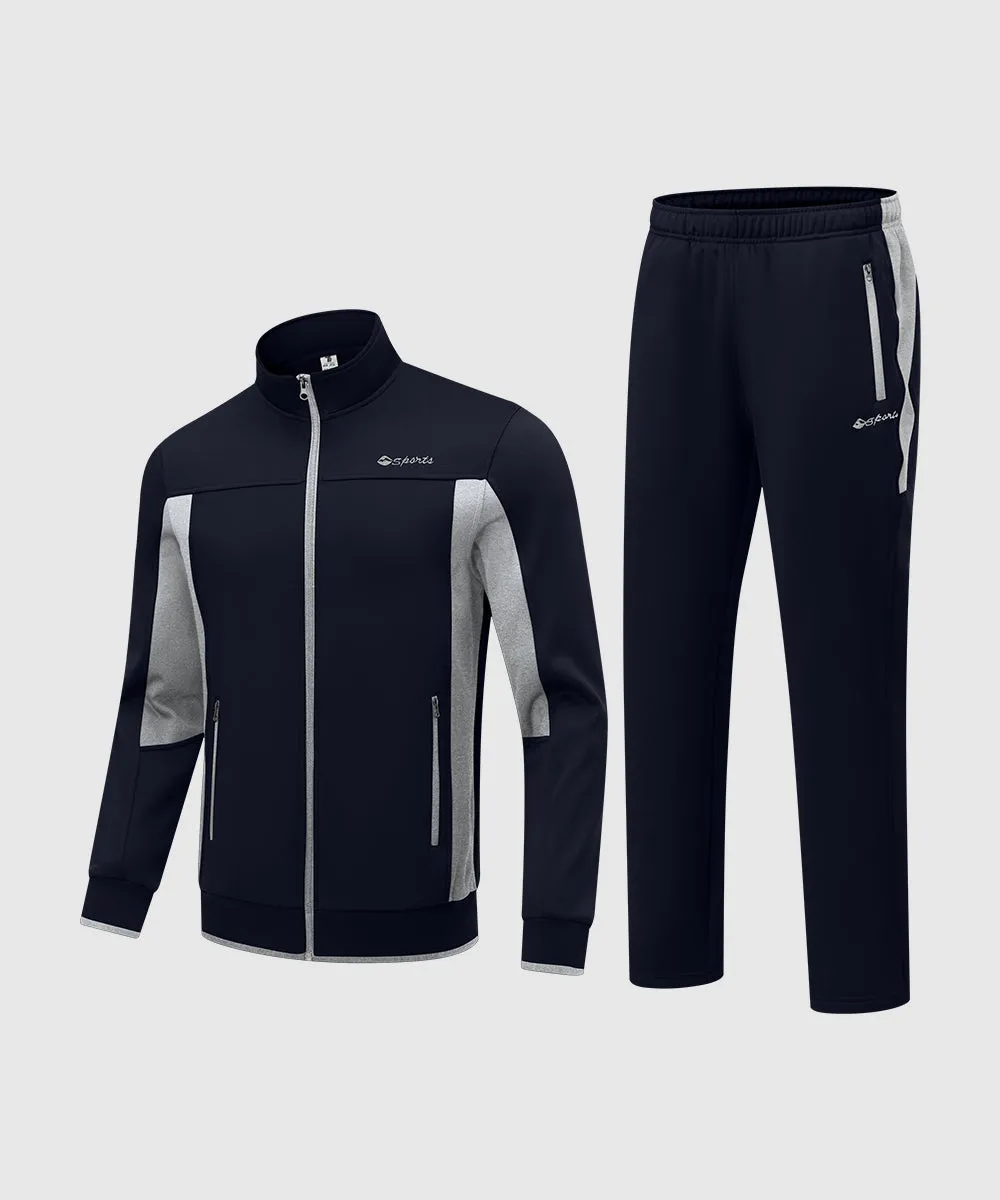 Men's Fleece Athletic Casual Full Zip Suit