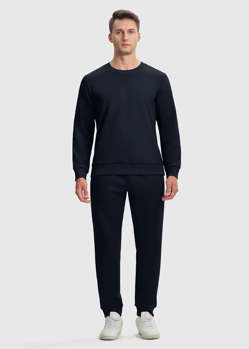 Men's Pullover and Rib Knit Cuff Pants Sweatsuit