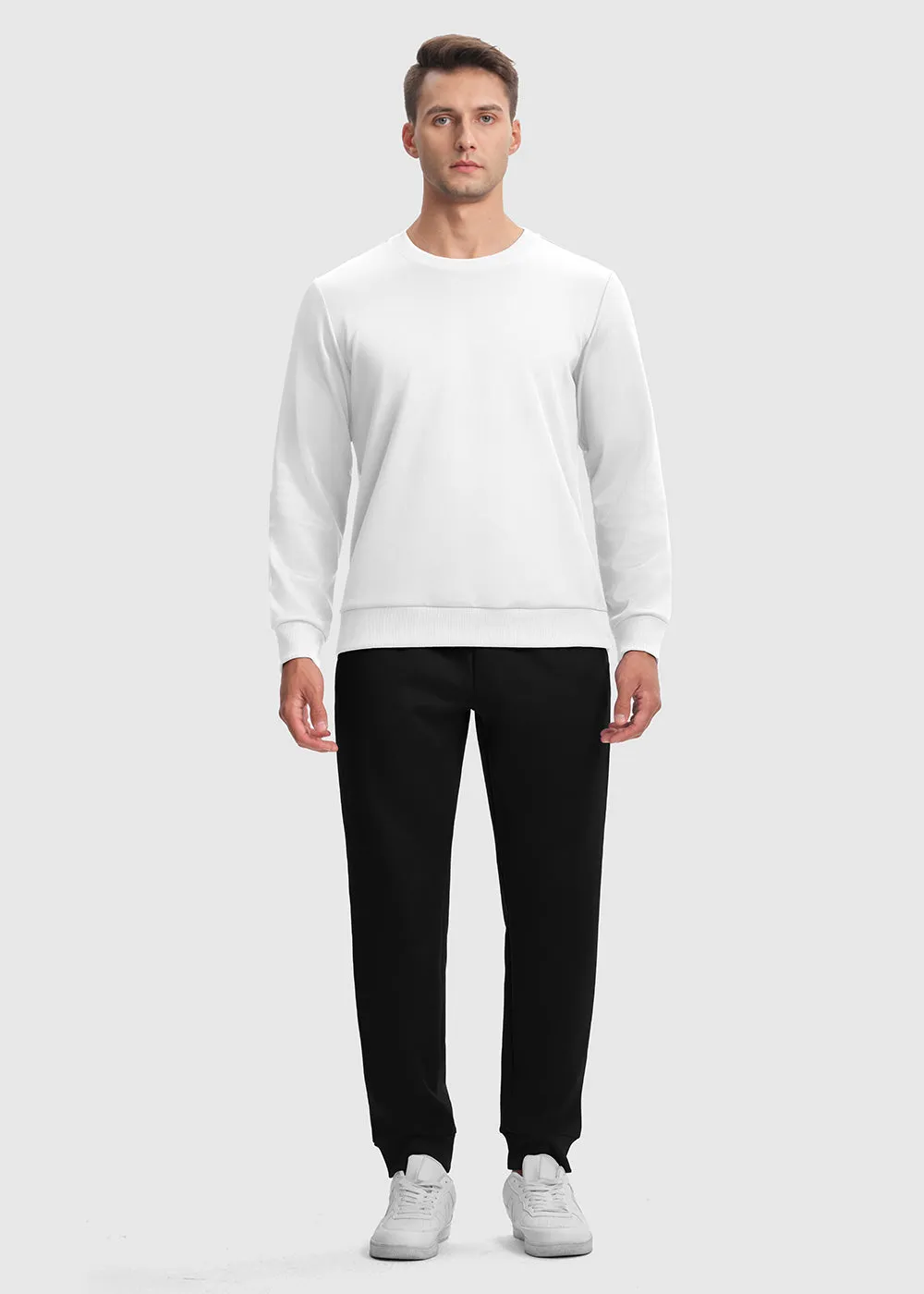 Men's Pullover and Rib Knit Cuff Pants Sweatsuit
