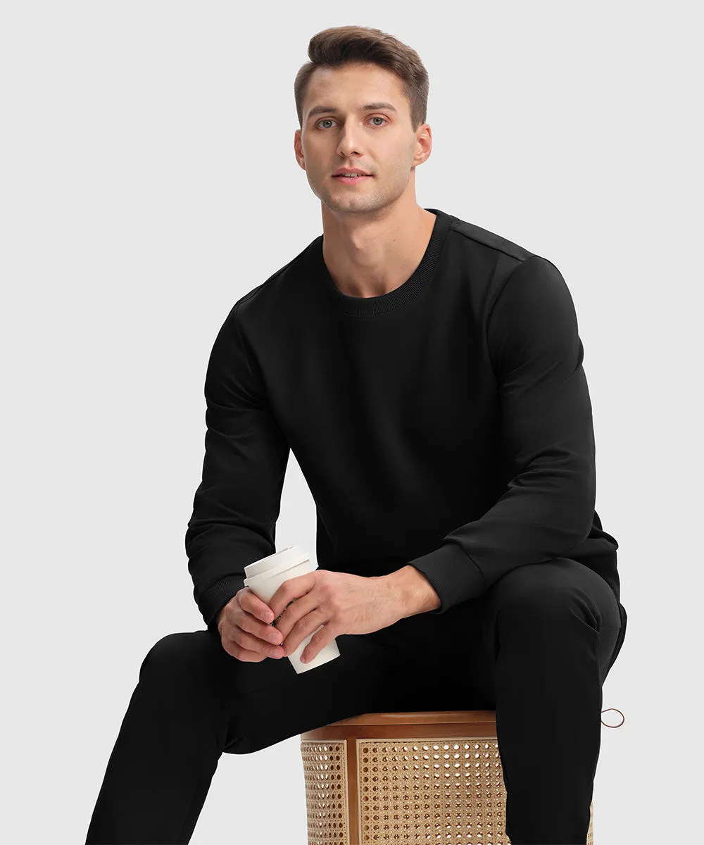 Men's Pullover and Rib Knit Cuff Pants Sweatsuit