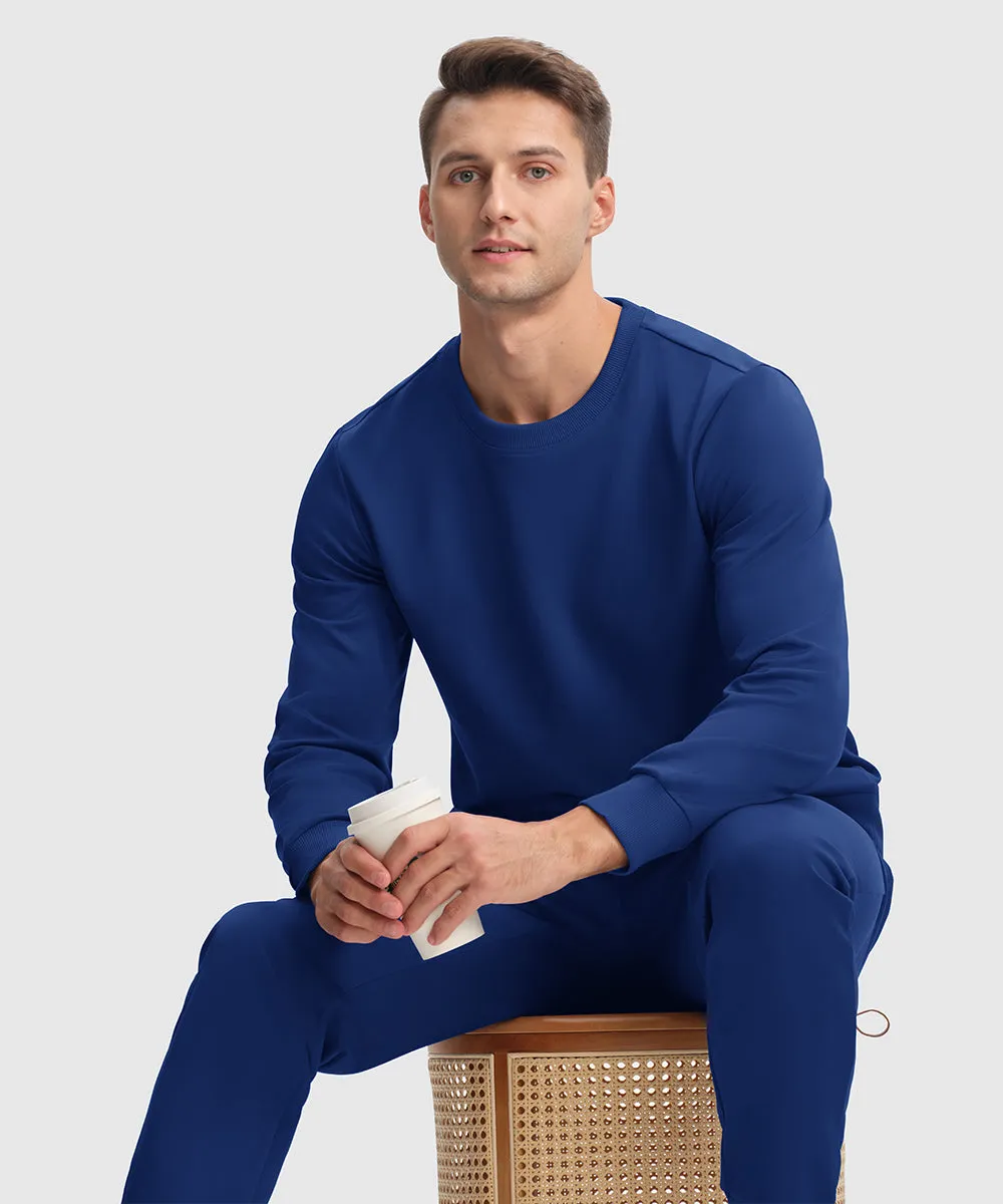 Men's Pullover and Rib Knit Cuff Pants Sweatsuit