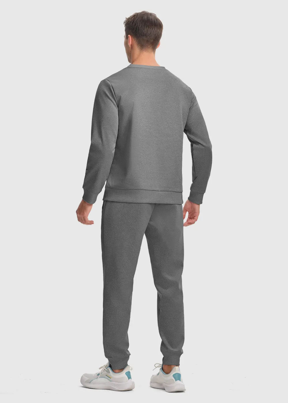 Men's Pullover and Rib Knit Cuff Pants Sweatsuit