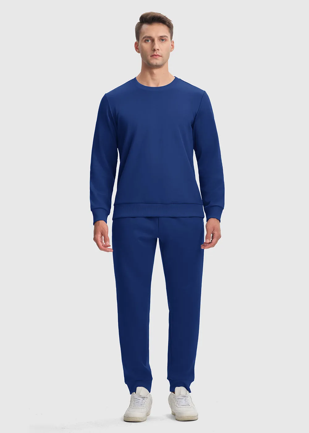 Men's Pullover and Rib Knit Cuff Pants Sweatsuit