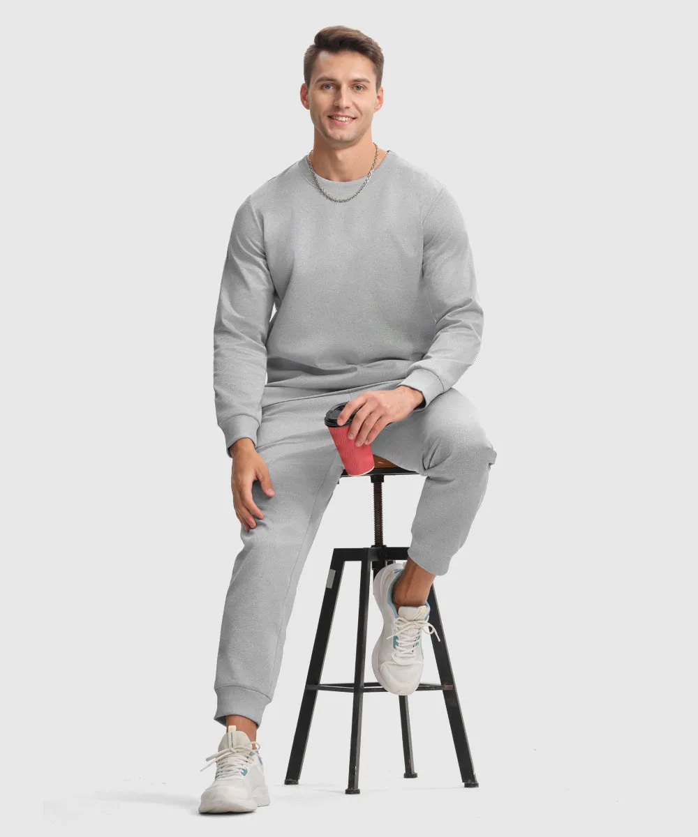 Men's Pullover and Rib Knit Cuff Pants Sweatsuit