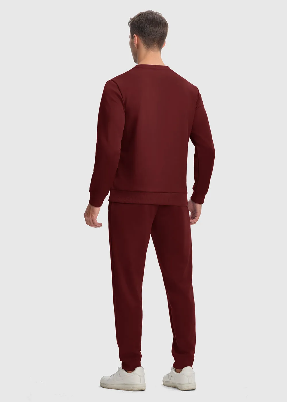 Men's Pullover and Rib Knit Cuff Pants Sweatsuit