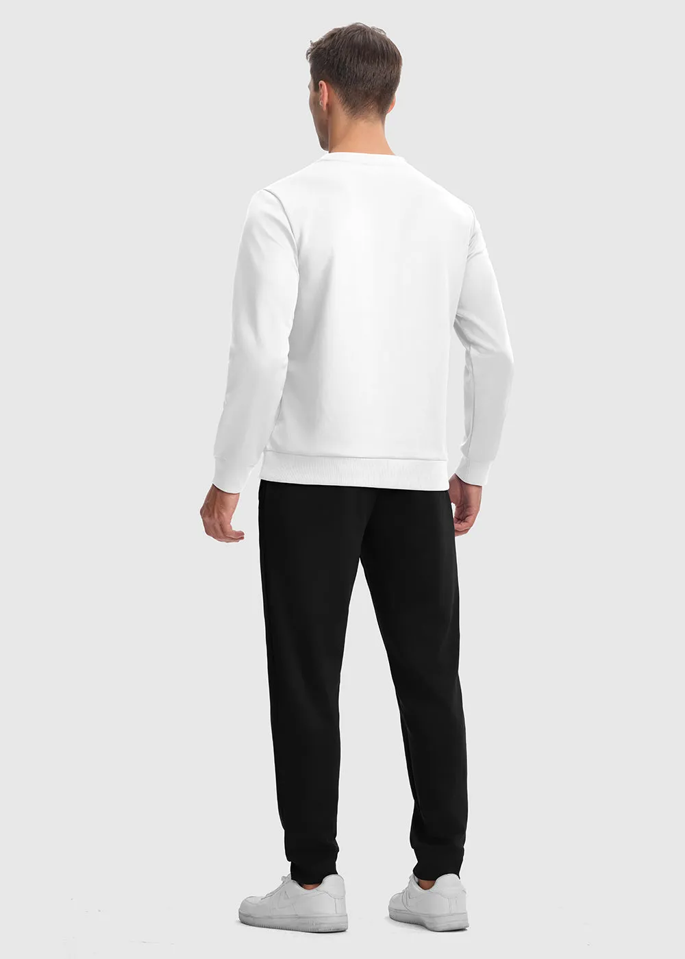 Men's Pullover and Rib Knit Cuff Pants Sweatsuit