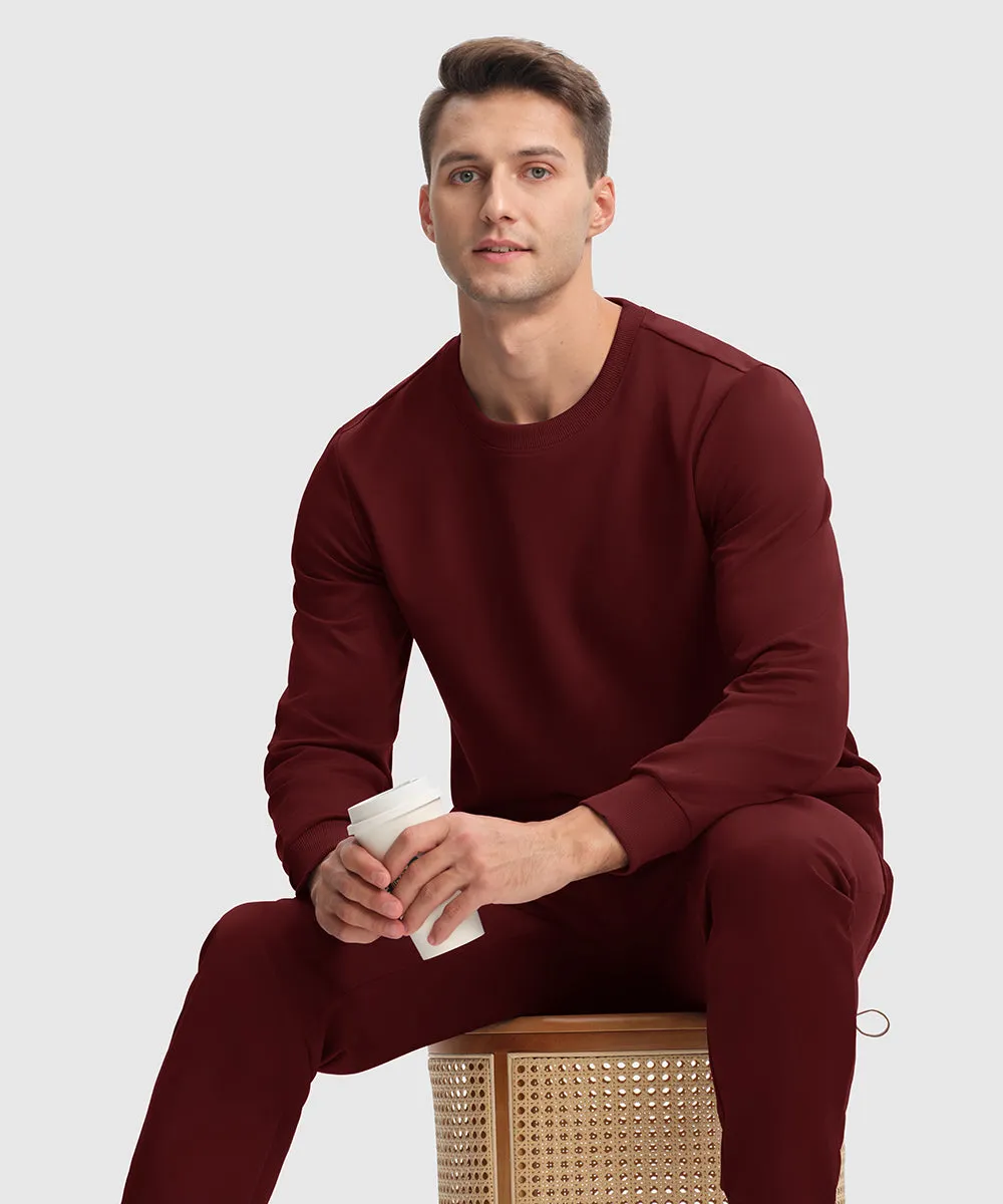 Men's Pullover and Rib Knit Cuff Pants Sweatsuit
