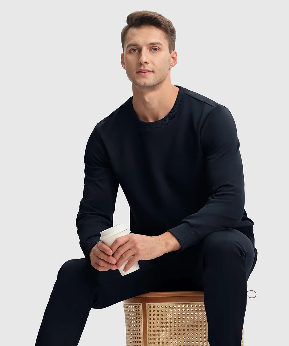 Men's Pullover and Rib Knit Cuff Pants Sweatsuit