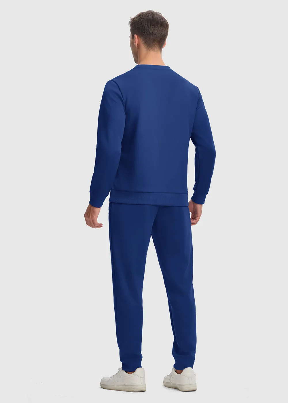 Men's Pullover and Rib Knit Cuff Pants Sweatsuit