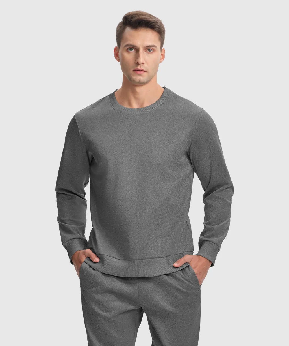 Men's Pullover and Rib Knit Cuff Pants Sweatsuit