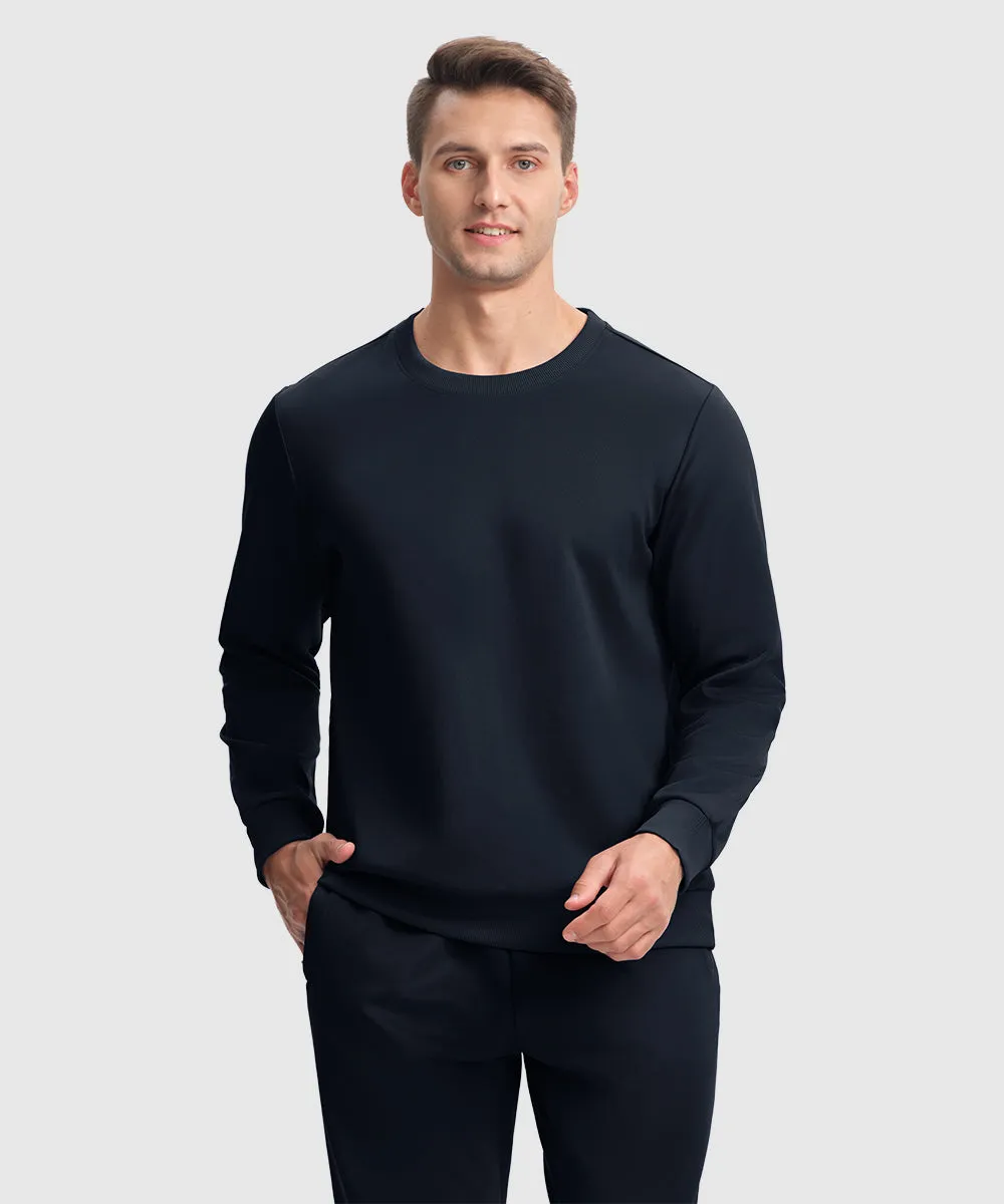 Men's Pullover and Rib Knit Cuff Pants Sweatsuit
